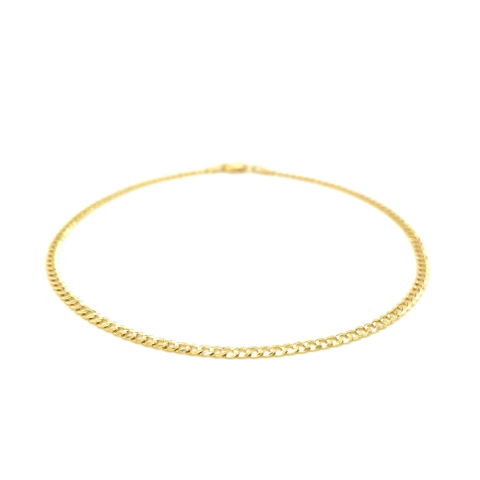 Thumbnail: 2.5mm 14k Yellow Gold Curb Link Anklet