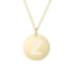 14K Yellow Gold Disc Initial Z Pendant