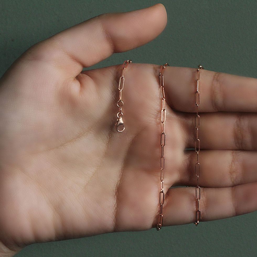 Thumbnail: 14K Rose Gold Delicate Paperclip Chain
