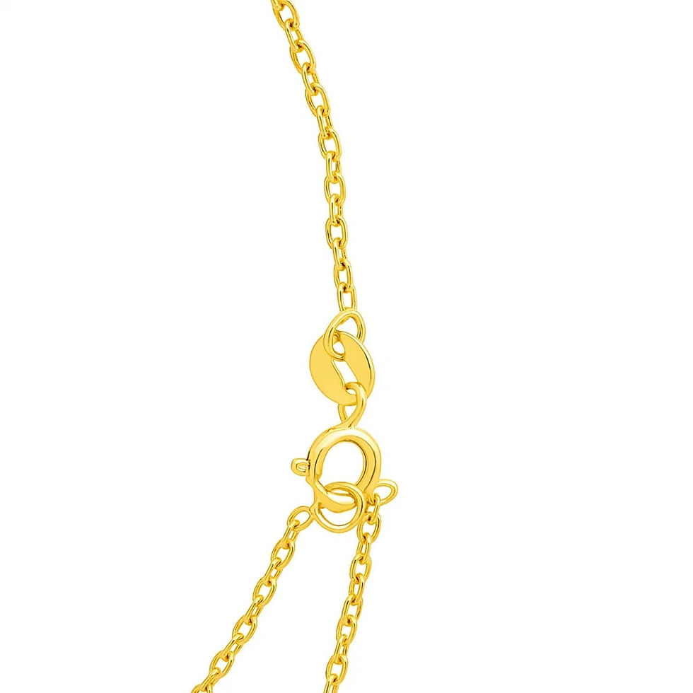 Thumbnail: 14k Yellow Gold Necklace with Cushion Blue Topaz