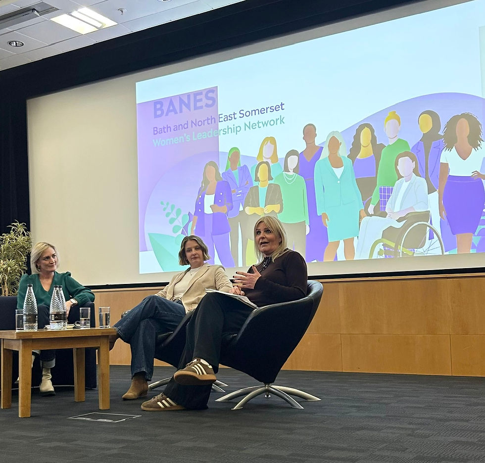 Vanessa White speaking on a panel at the BANES Women’s Leadership Summit