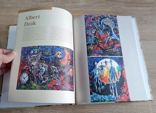 Printed book excerpt – Albert Deak’s artworks and poetic biography featured in ArtMuse Express.