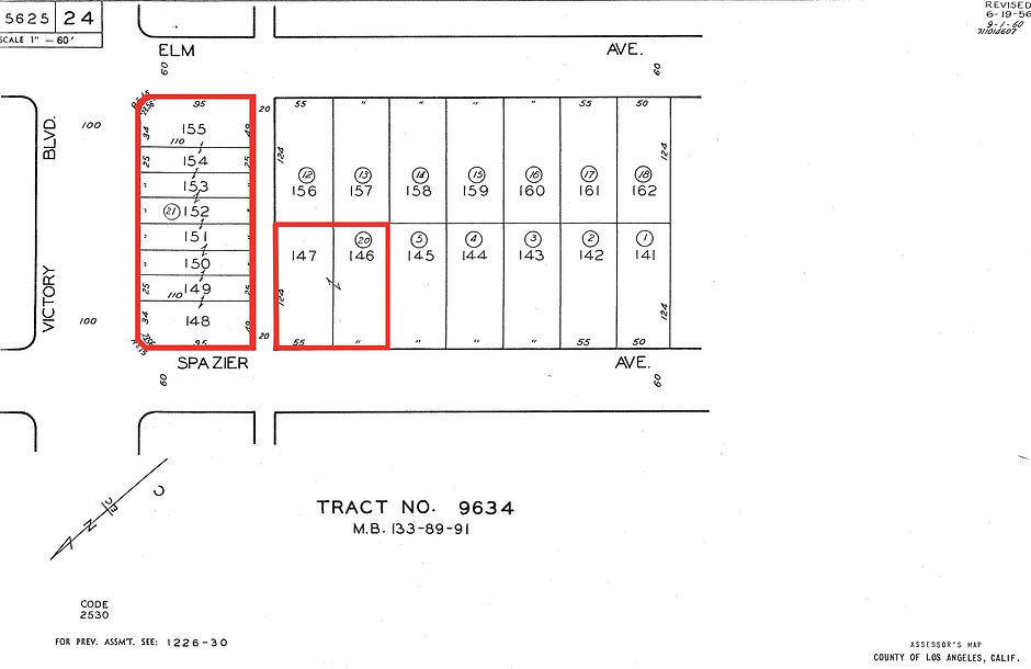 1111 S Victory - Assessor Map with outline