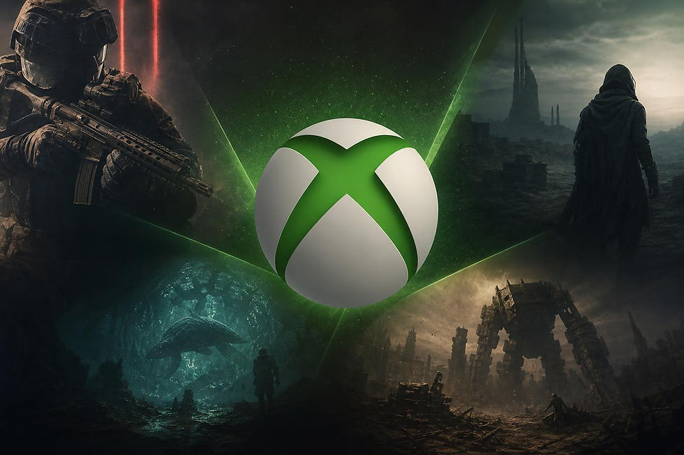 Logotipo do Xbox Game Pass sobre fundo escuro com artes de jogos como Call of Duty e Hades 2 parcialmente visíveis