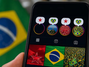 Estrelas vermelhas e bandeira do Brasil dominam Instagram durante disputa eleitoral