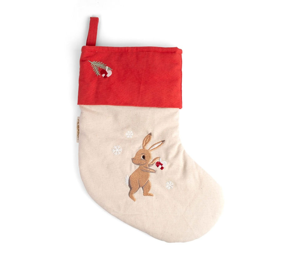 Thumbnail: Embroidered Stocking – Wonderful Winter – Hare