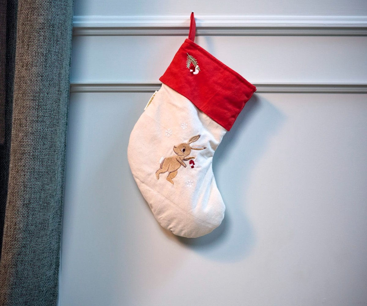 Embroidered Stocking – Wonderful Winter – Hare