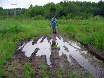 water damage on an off-road trail