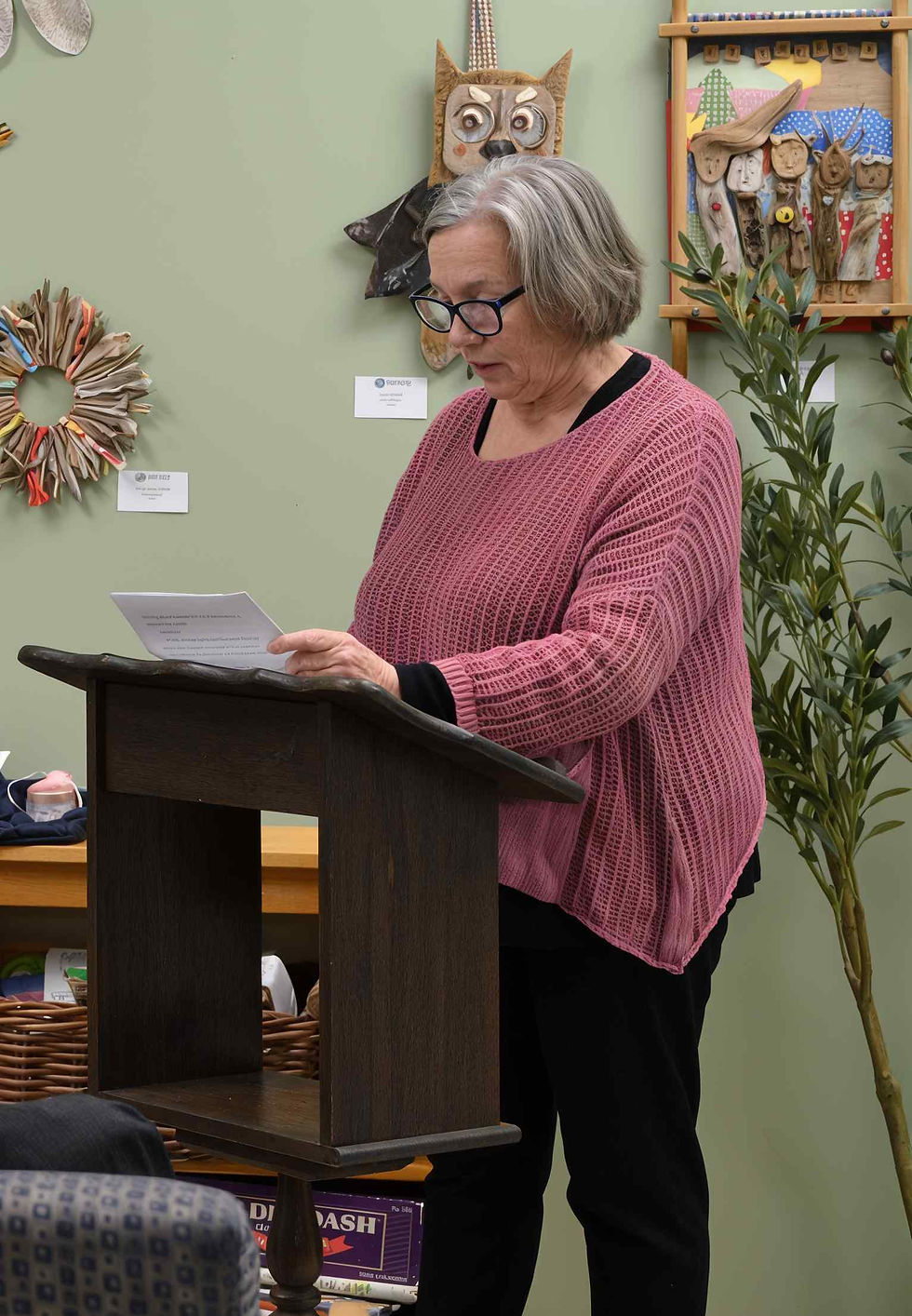 Second Place Winner Sally Stanton reads from her winning fiction entry
