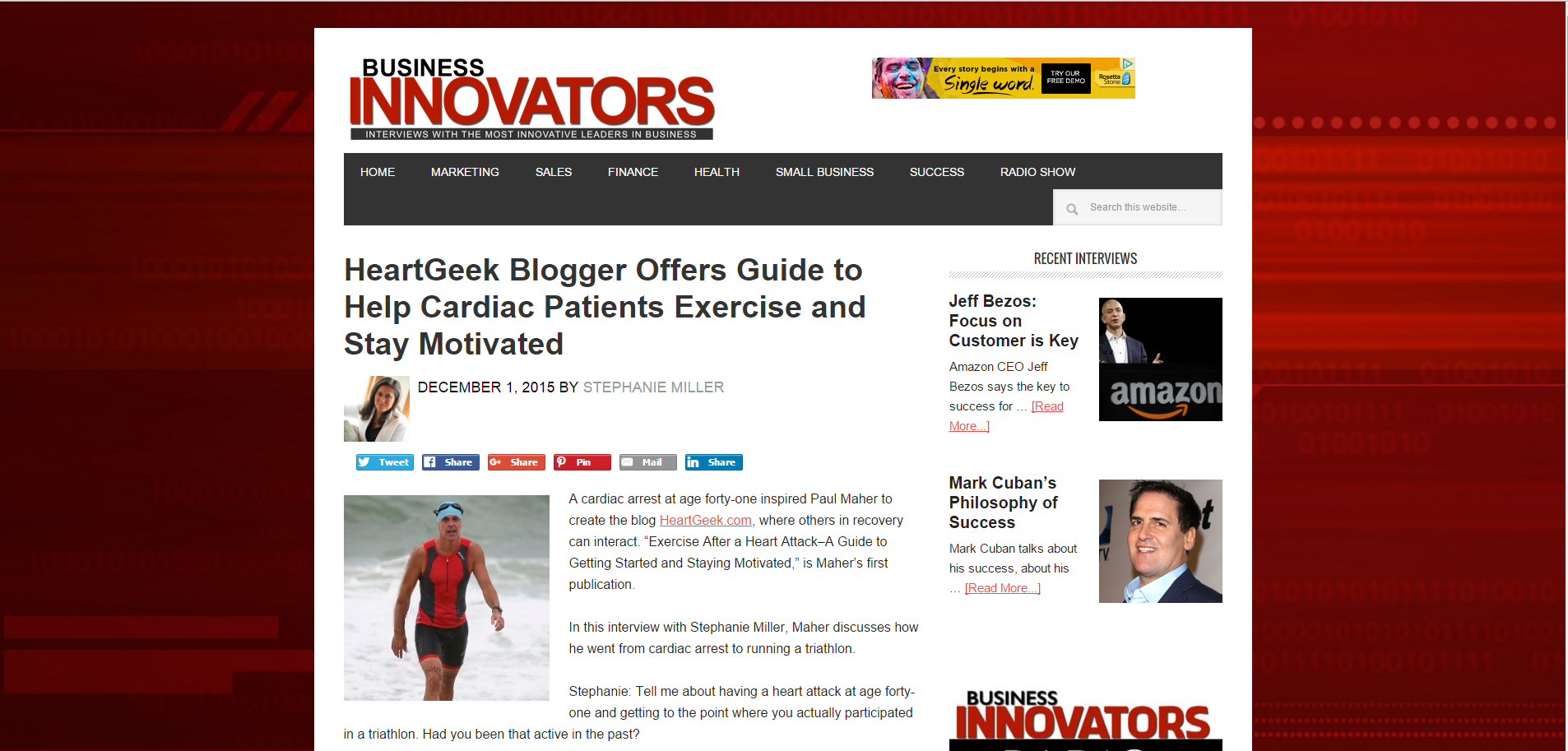 Interview in Business Innovators