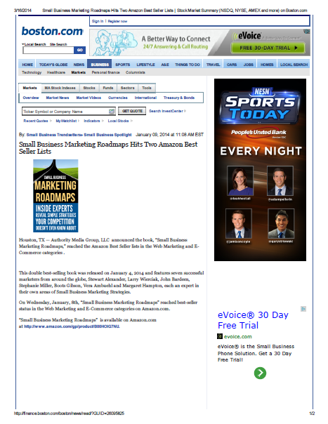 Boston Globe press release
