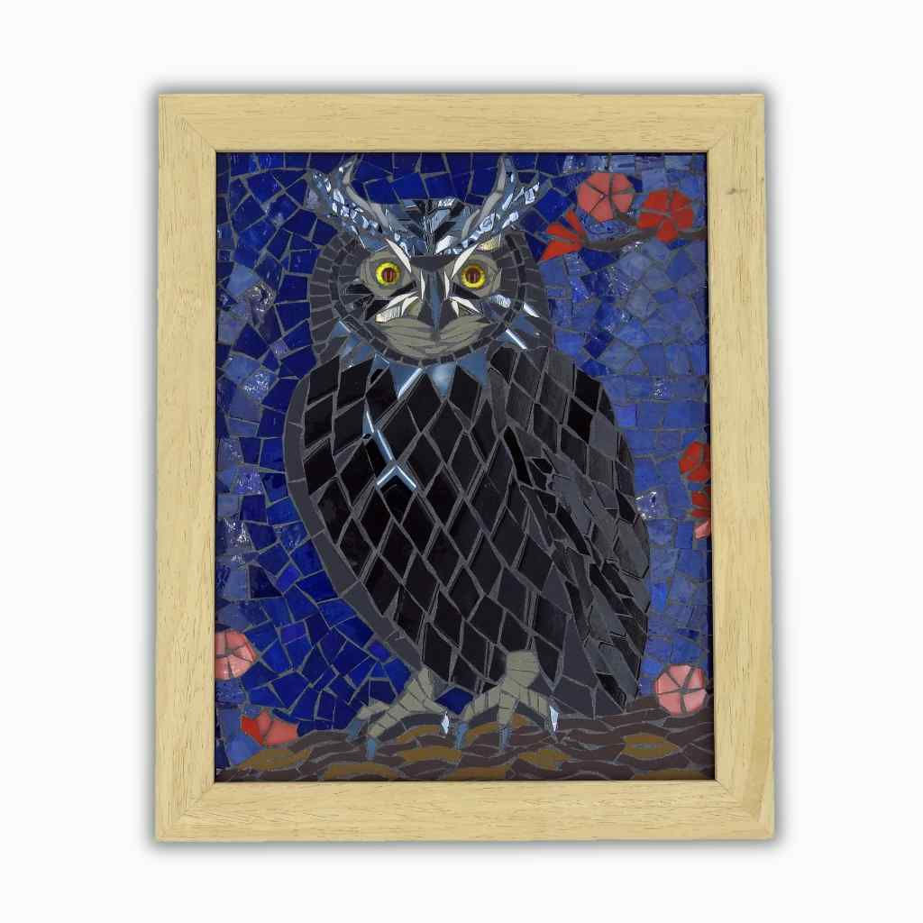 Night Watcher original owl mosaic by Paul Lilley