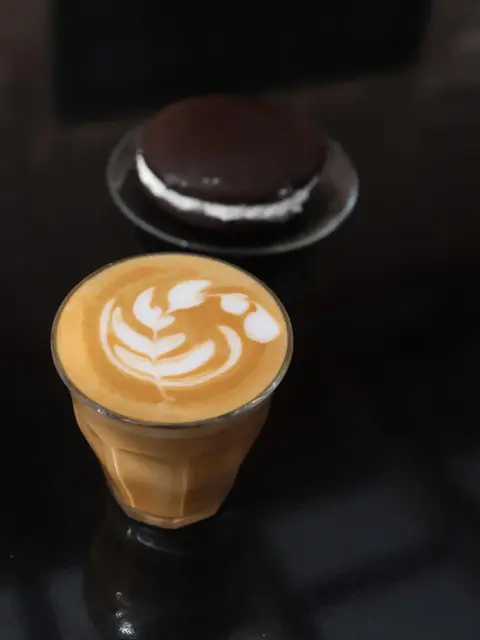 coffee drink with a whoopie pie