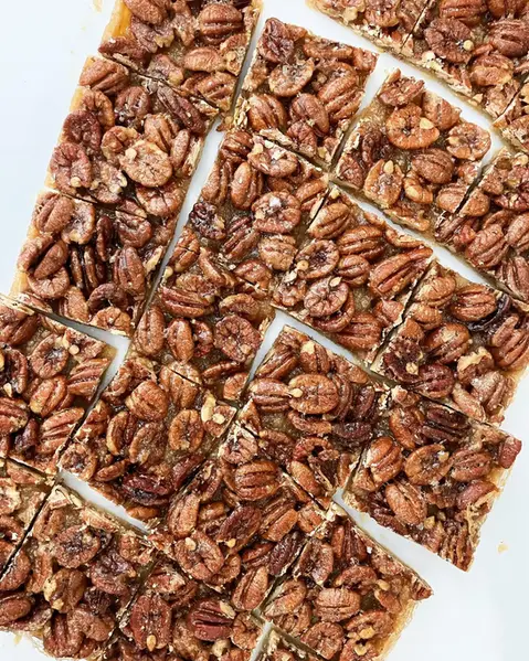 a tray of pecan bars