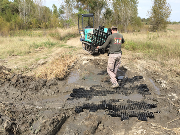 man working on trail