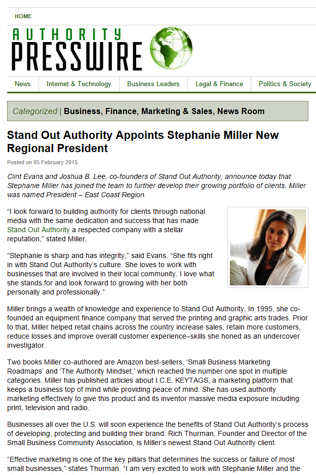 Authority Presswire Release