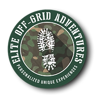 text: Elite Off-Grid Adventures, boot footprint