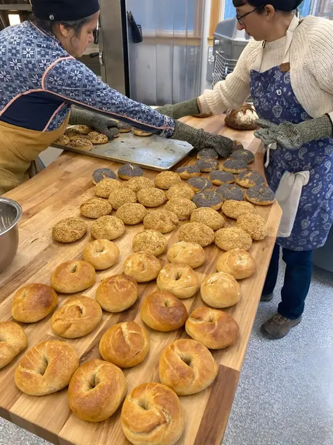 freshly baked bagels
