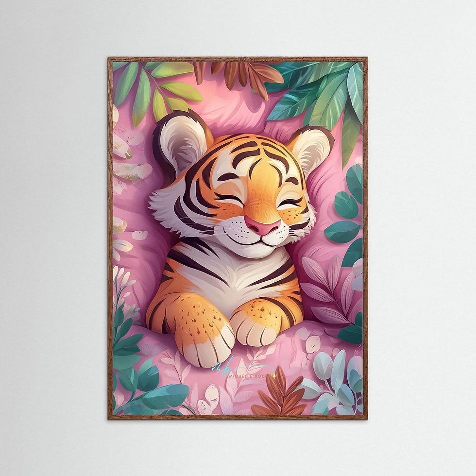 Thumbnail: Tiggy Tiger (3) Fine Art Print Paper Option Framed
