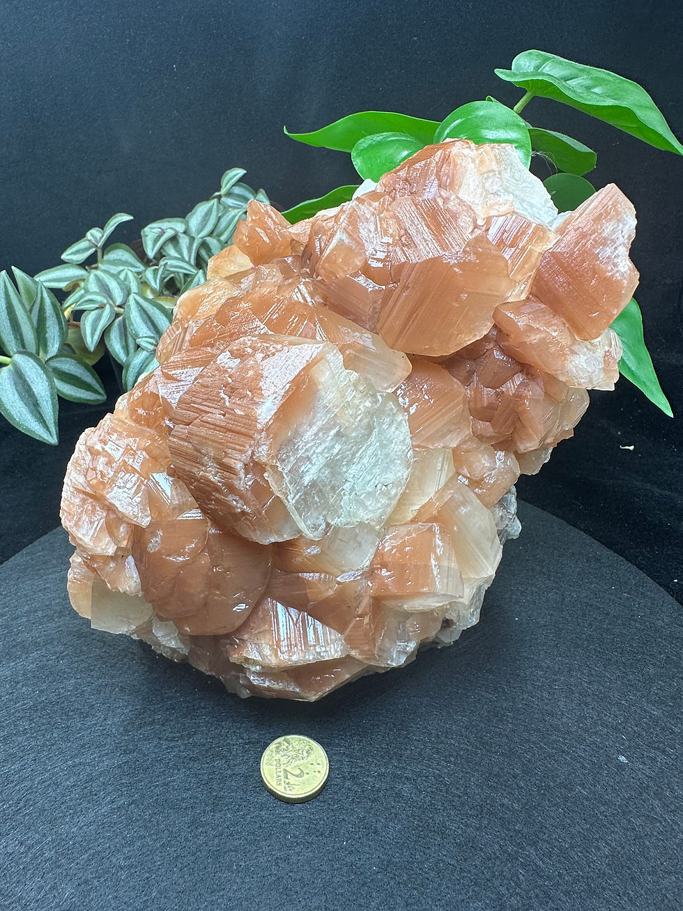 Thumbnail: 3.7kg Large Raw & Natural Inner Mongolia Shinny Red & Clear Calcite Blocks Geode