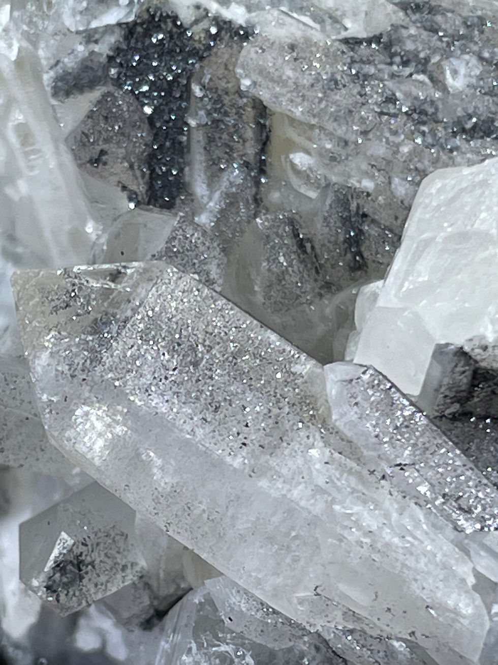 Thumbnail: Natural High Quality Brazil Chrysanthemum Crystal with Sparkling Black Minerals