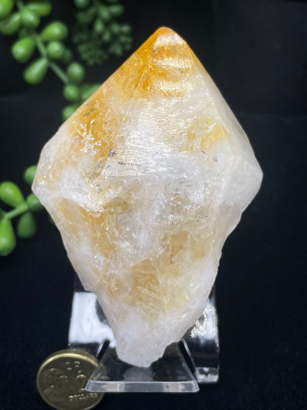 Thumbnail: Natural Raw Brazil High Quality Golden Translucent Citrine Point Pocket Crystal