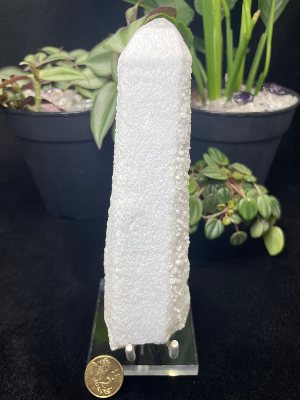 Thumbnail: Mongolia Sparkling Snowy Candle Crystal Tower with Inner Transparent Quartz 