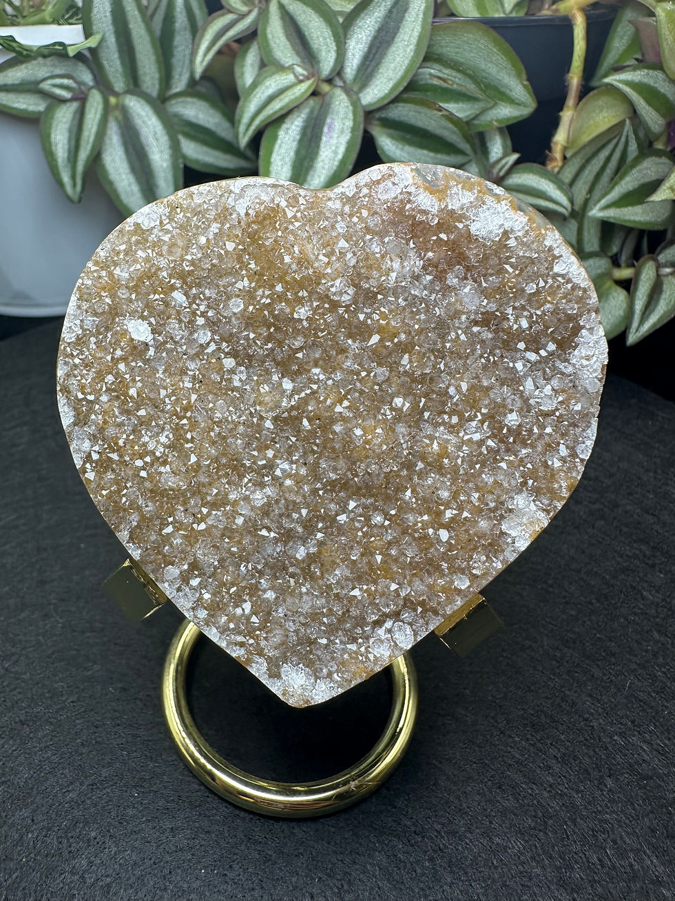 Thumbnail: Uruguay Natural Quality Druzy Sparkling Golden Citrine Crystal Heart