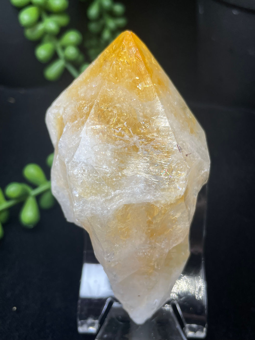 Thumbnail: Natural Raw Brazil High Quality Golden Translucent Citrine Point Pocket Crystal
