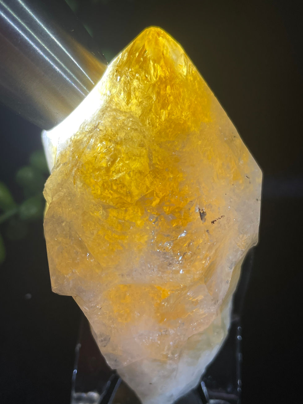 Thumbnail: Natural Raw Brazil High Quality Golden Translucent Citrine Point Pocket Crystal