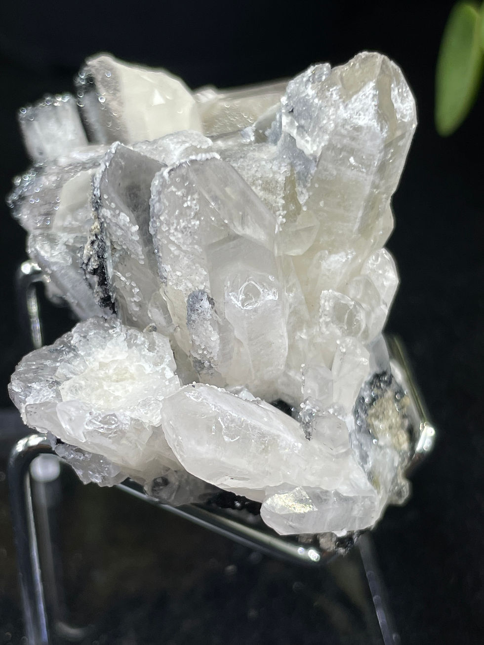 Thumbnail: Natural High Quality Brazil Chrysanthemum Crystal with Sparkling Black Minerals