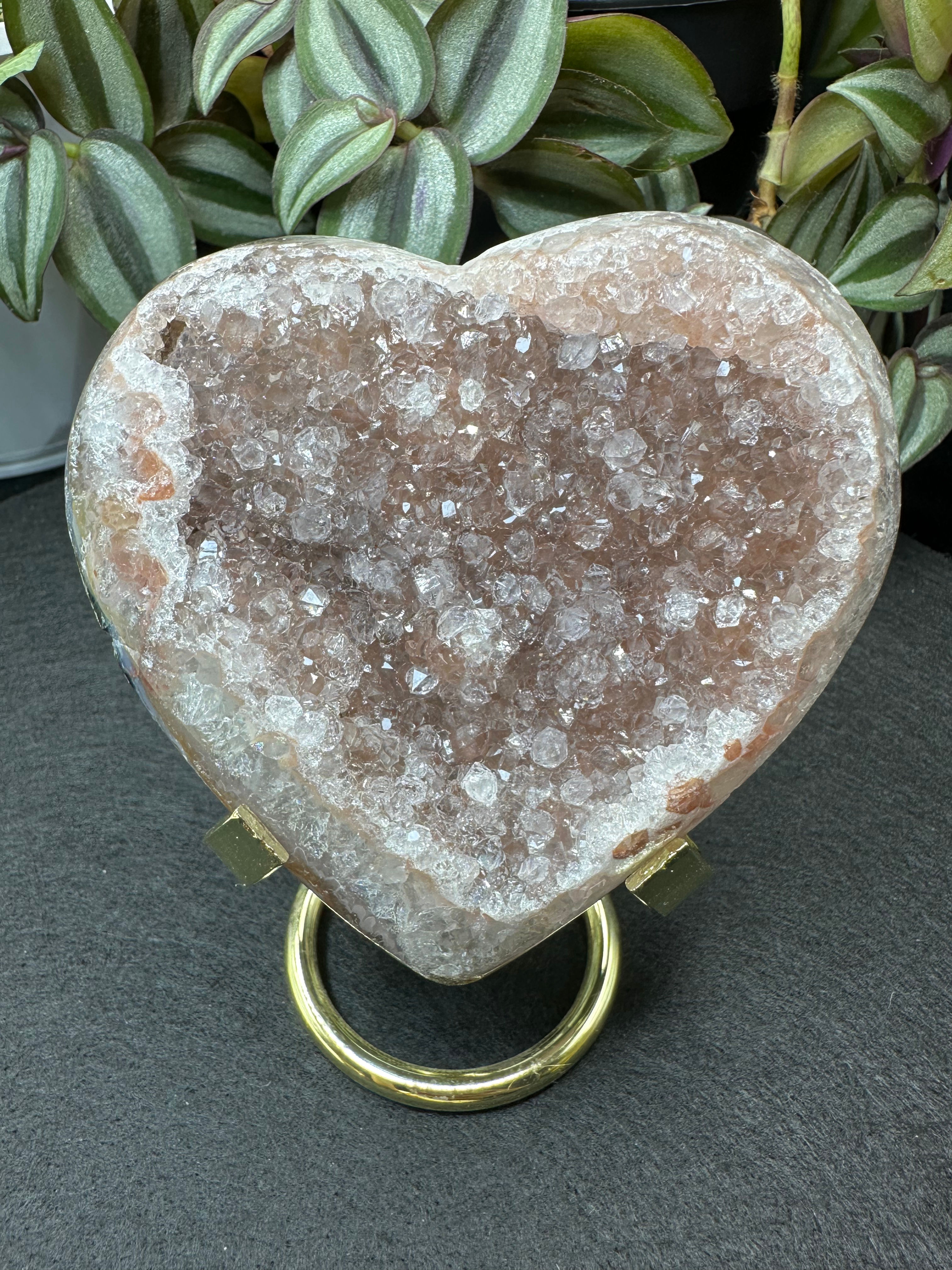 Uruguay Natural Quality Sparkling Baby Pink Amethyst Crystal Heart