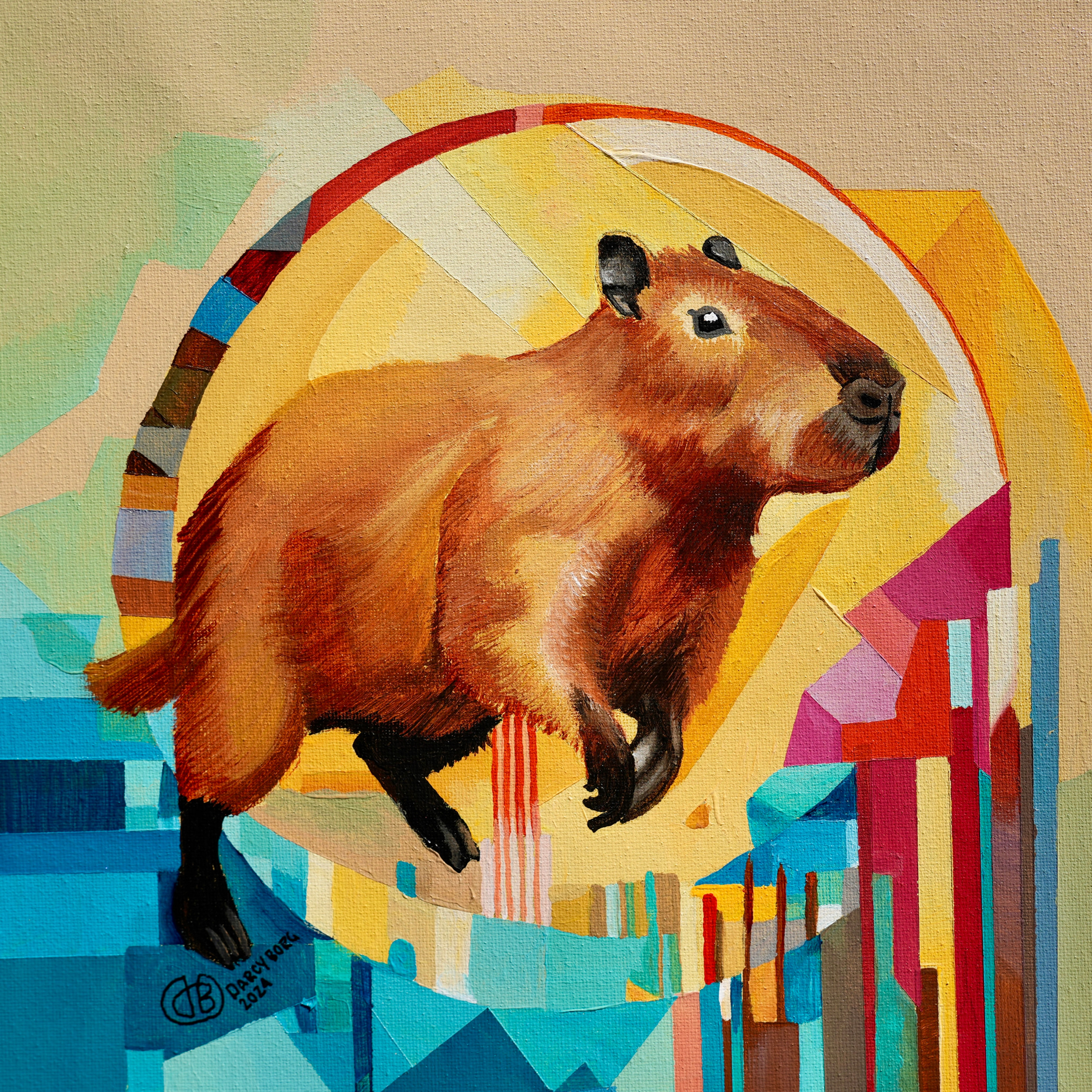 Signed Capybara Wanderer 12x12 Print