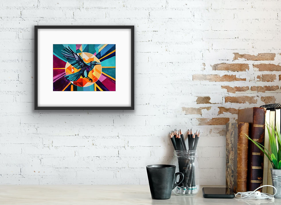Thumbnail: Signed Print of Crow Winds 9x12inch