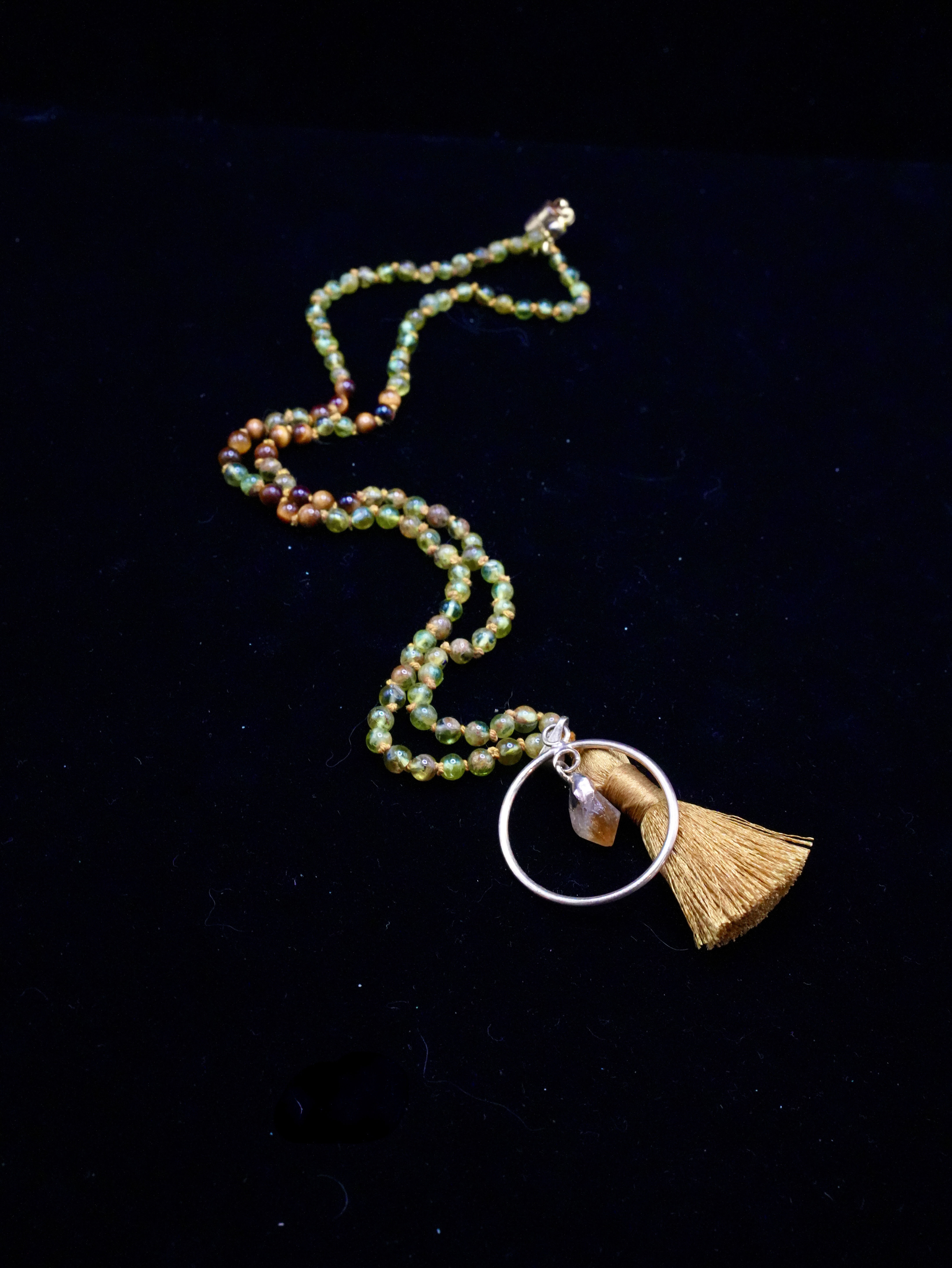 Citrine, Peridot + Tigers Eye Mala