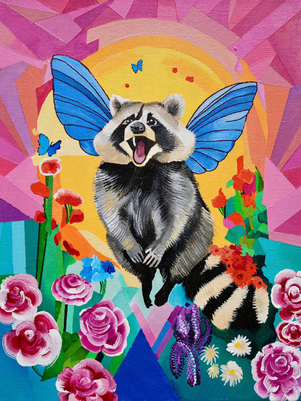 raccoon fairy painting