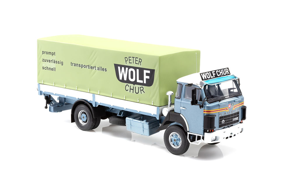 Miniaturbild: Saurer D250B Pritsche Plane Peter Wolf Chur