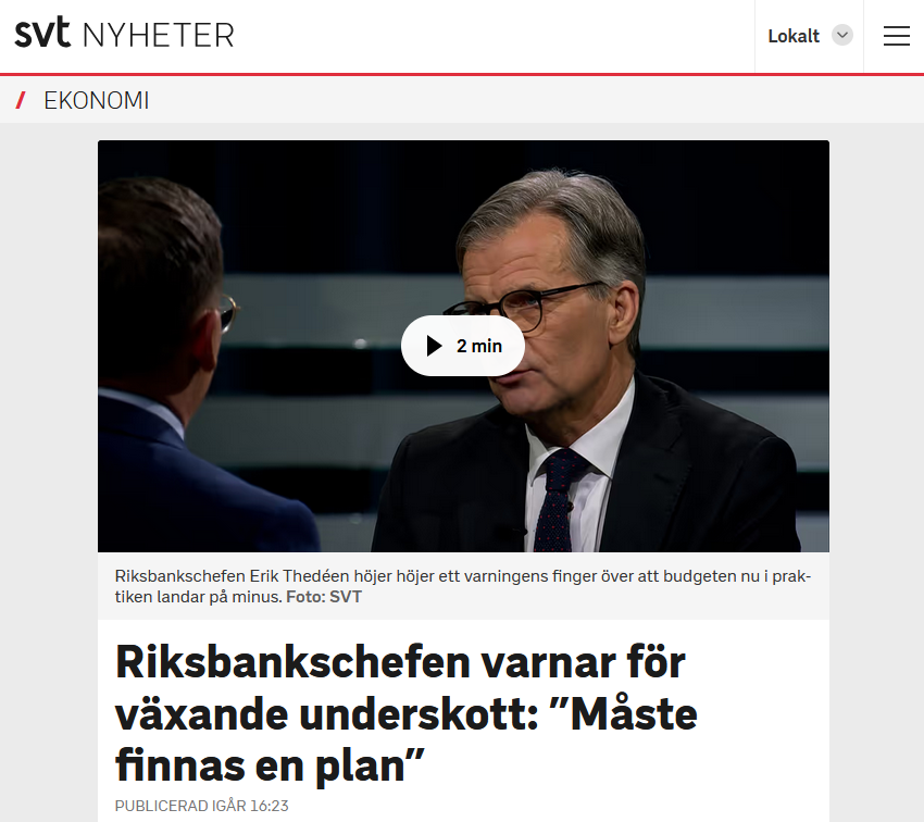 Thedéen kliver ur sin roll – när blev Riksbanken politisk grindvakt?