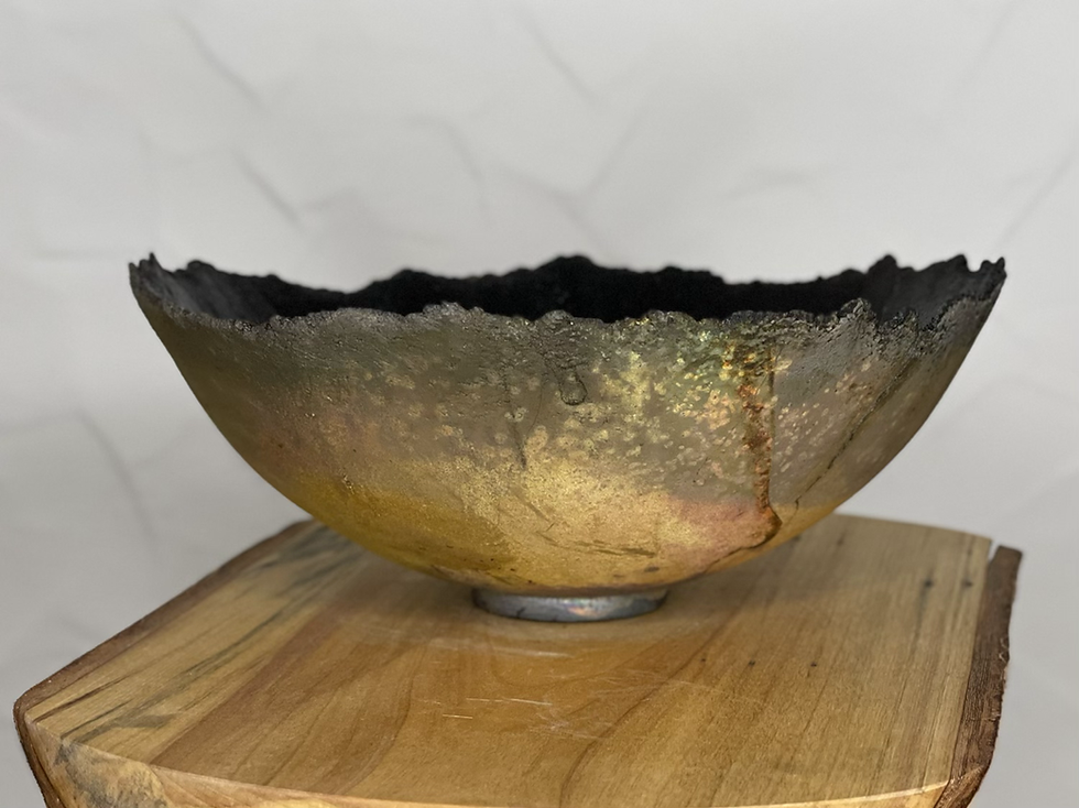 Miniaturbild: Kupfermatte Rakuvase Innenseite glänzend 