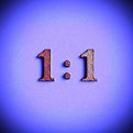 the two digits 1 and 1, with a colon in the middle, like this_ _1_1_, using a distressed w