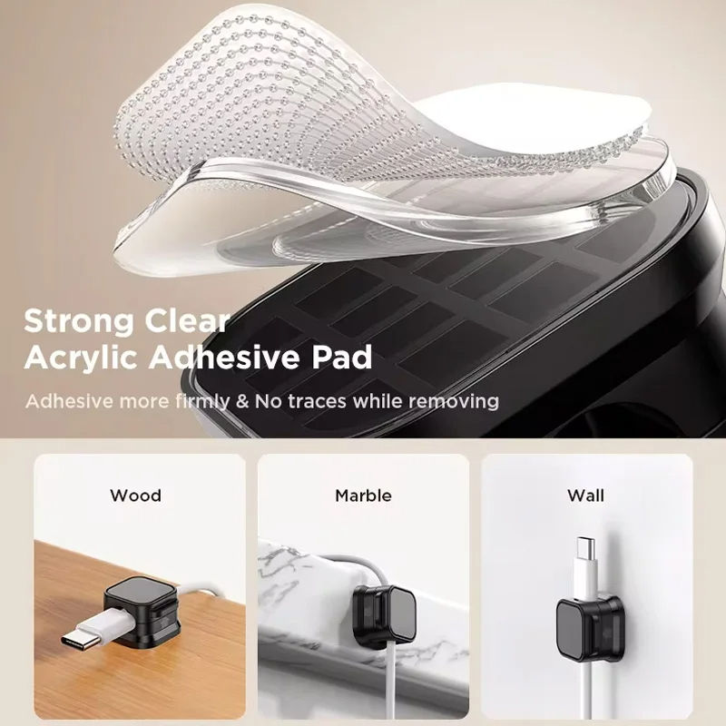 Thumbnail: New 3/6/12PCS Magnetic Cable Clips Cable Management Wire Keeper Cable Organizer 