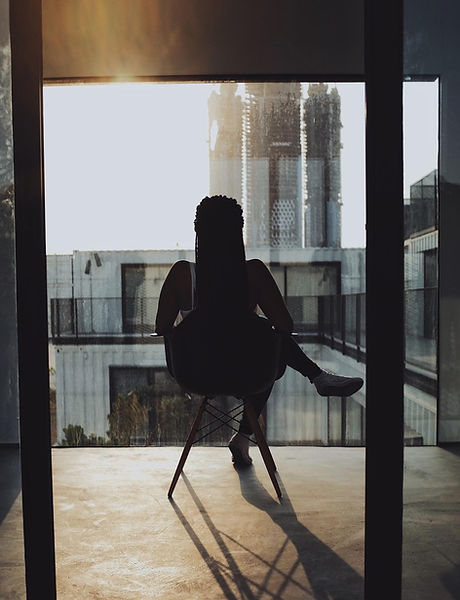 Sitting on Balcony