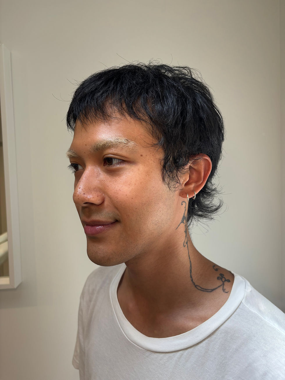 A before photo of our male client, Owen, who came in looking for help with his uneven skin tone and large pores