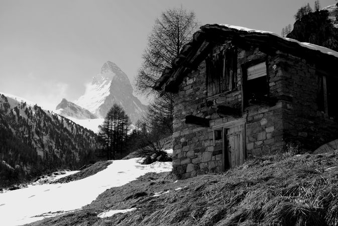 Old shack in front of the Matterhorn, Switzerland  Landscape & art Photography hertfordshire