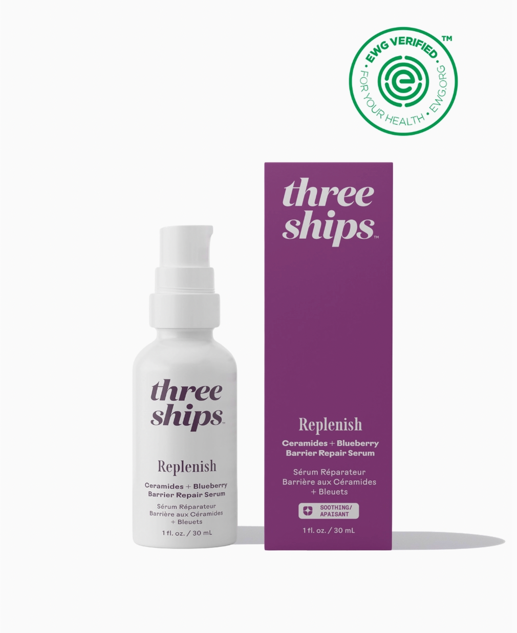 Replenish Ceramides + Blueberry Barrier Repair Serum | Three Ships