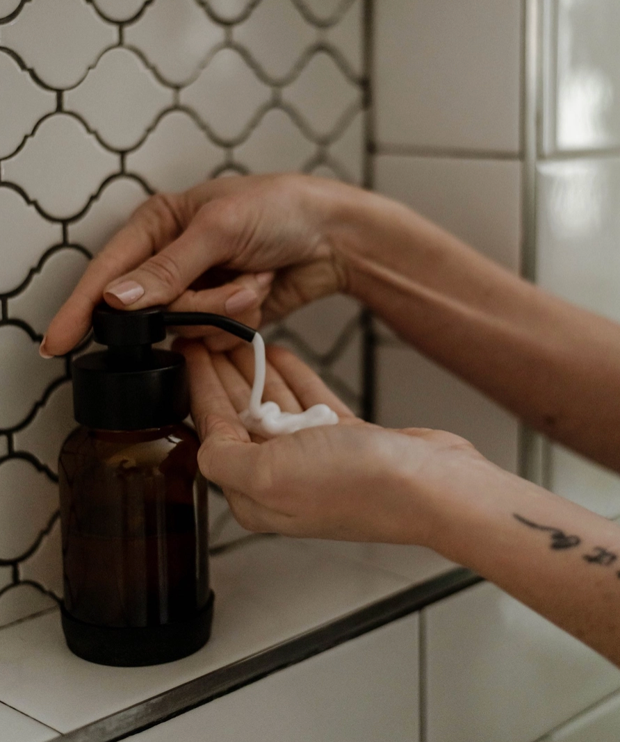 Thumbnail: Amber Glass Foaming Hand Soap Pump