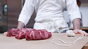Butcher with Beef