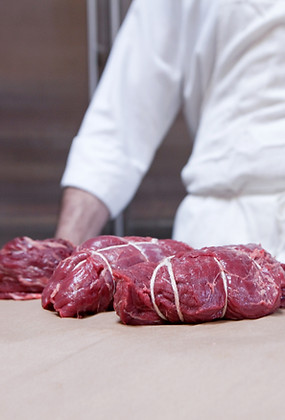 Butcher mit Rindfleisch