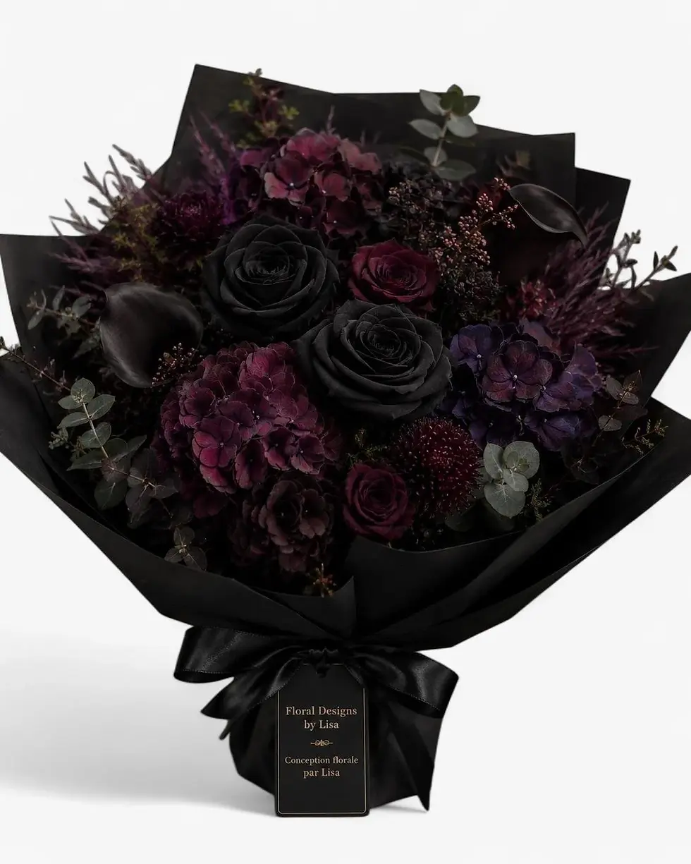 Thumbnail: Goth Girlies ~ Black Real Flower Bouquet XL 🖤