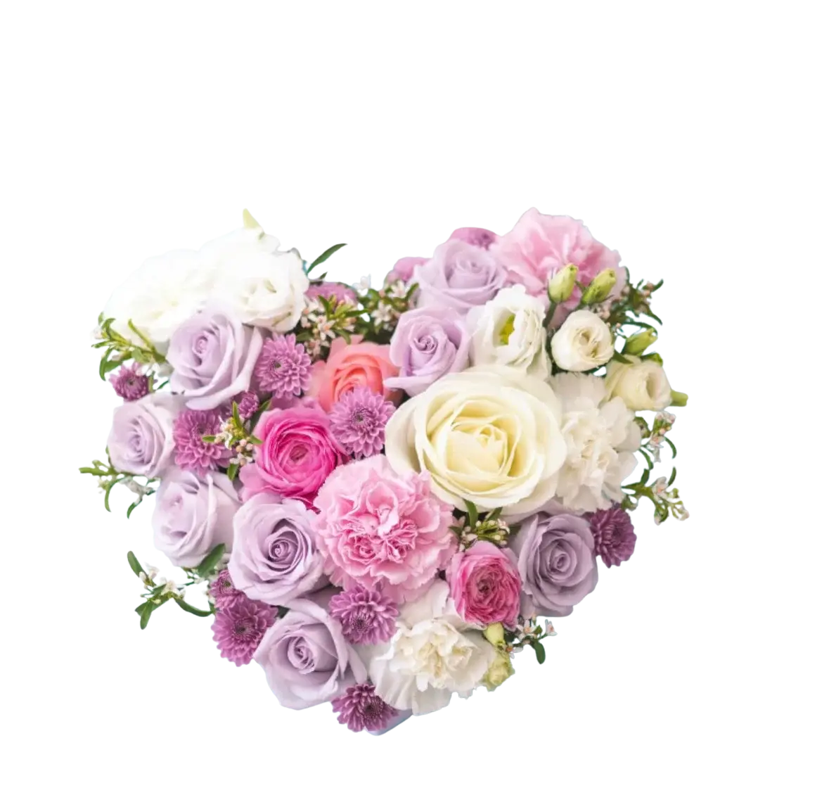 Silk Forever Flowers Stunning Gift Heart 🤍🌸